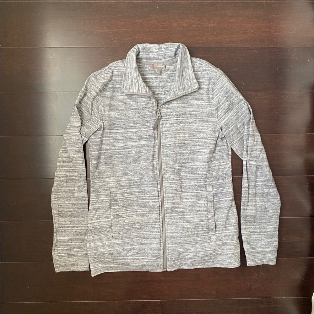 Talbots heather grey everyday yoga jacket